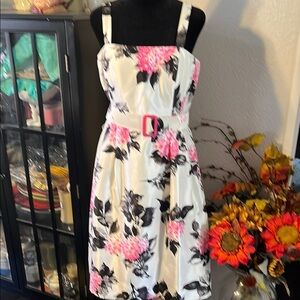 Jessica Howard  new White and Pink Midi Dress like new